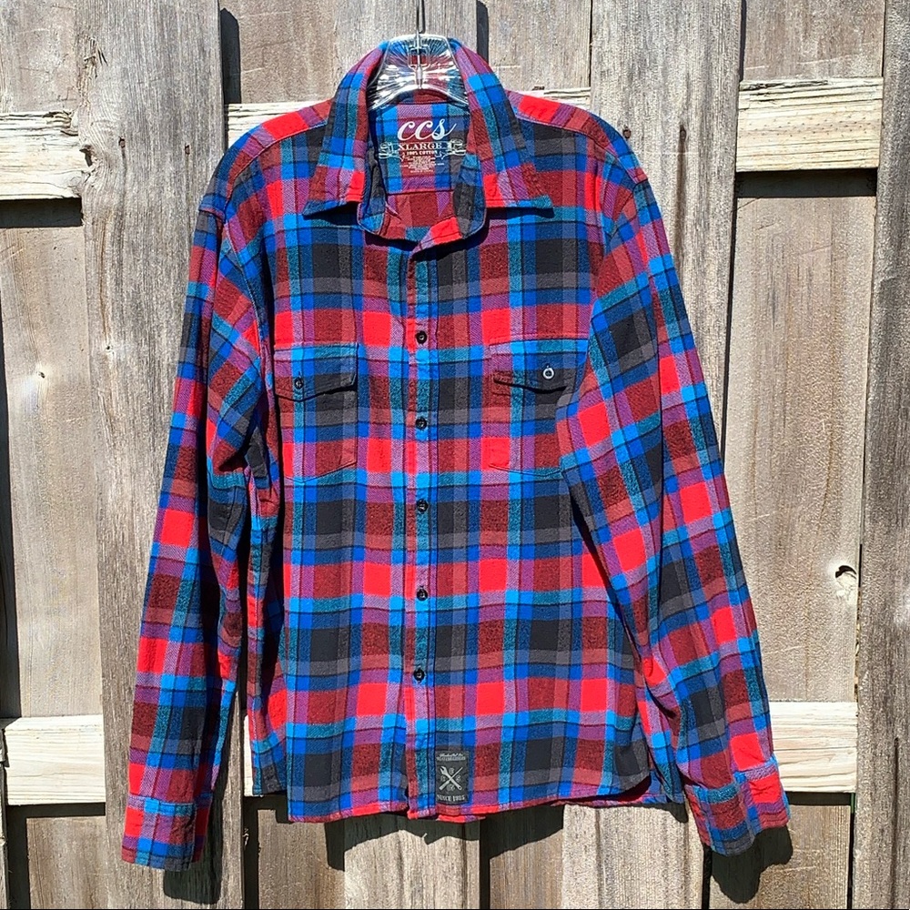 CCS Plaid Flannel Shirt XL
